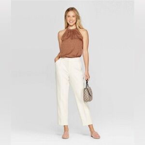 (NWT) A New Day Cream Off White Pleated Pant with Stretch, Size 16